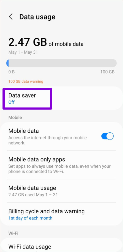 Data Saver on Android