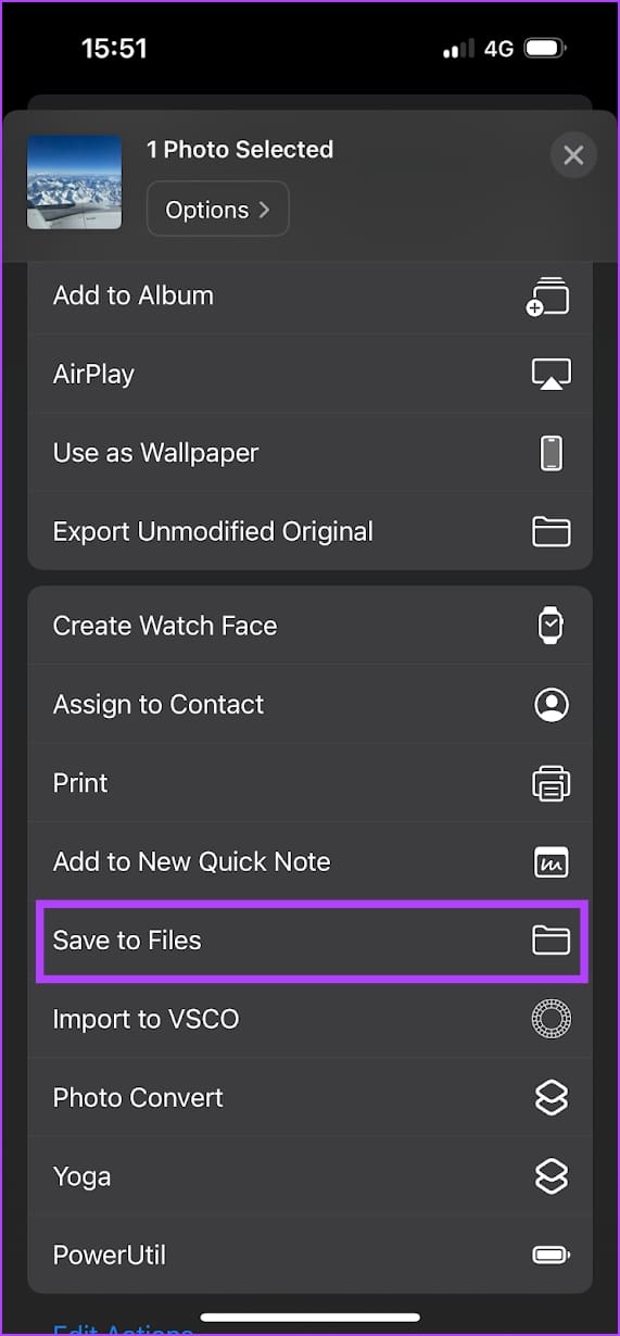 Tap on Save to Files