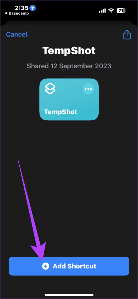 17. just tap on Add Shortcut