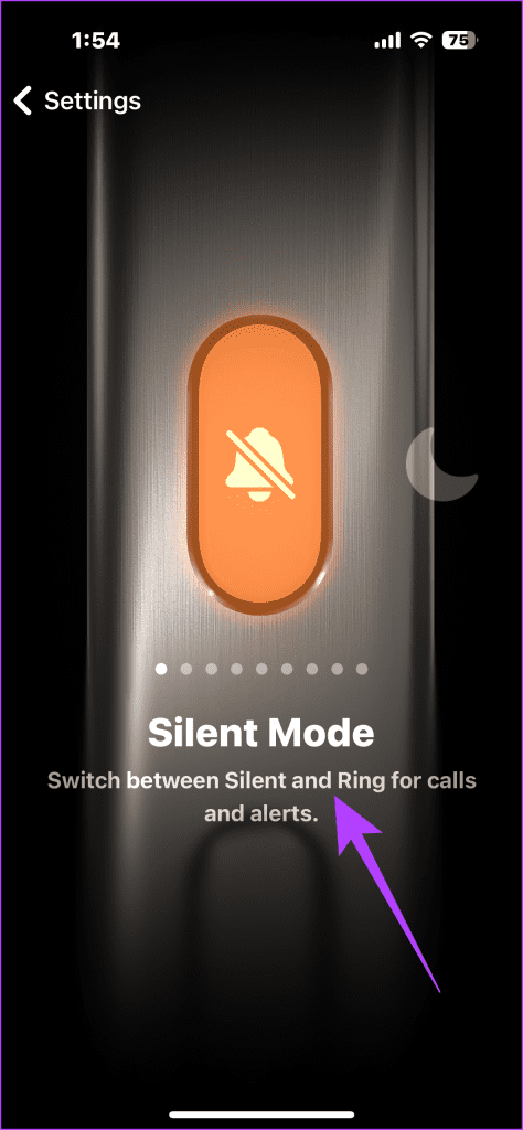 2. from the various options select Silent Mode