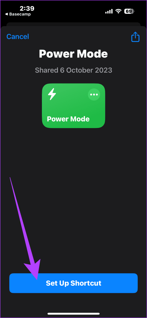 24. assign the Power Mode shortcut to the Action Button similar to the previous shortcuts