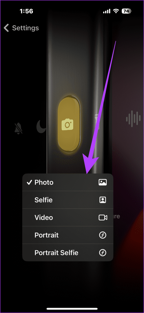 7. it will be set to Photo though you can also change it to Selfie Video or Portrait modes