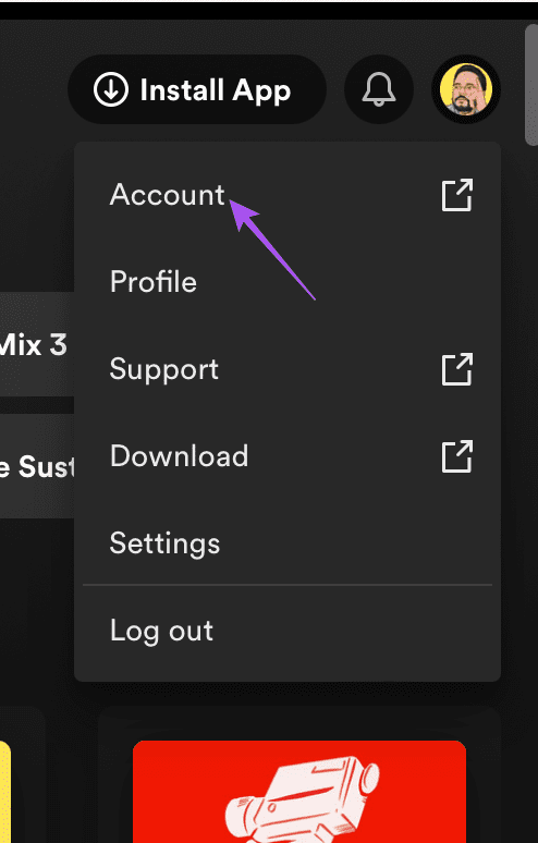 account settings spotify website
