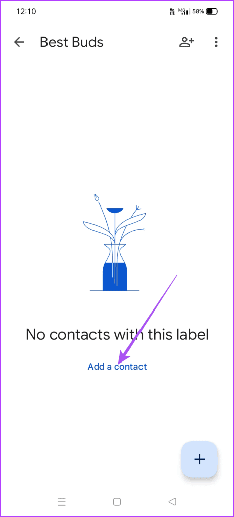 add a contact in label google contacts app