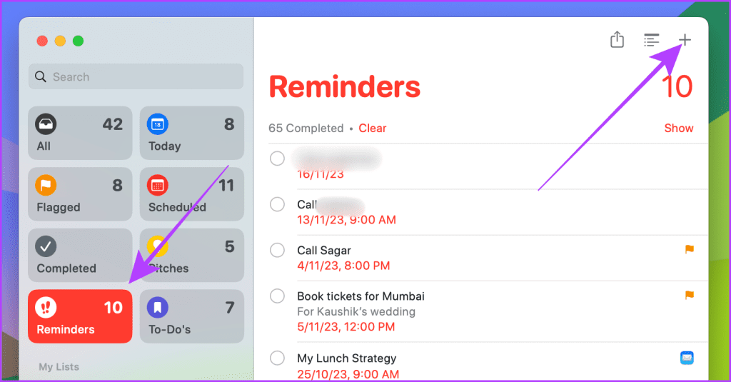 Add a Reminder on Mac