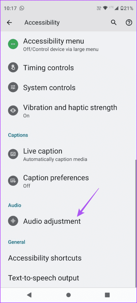 audio adjustment android settings