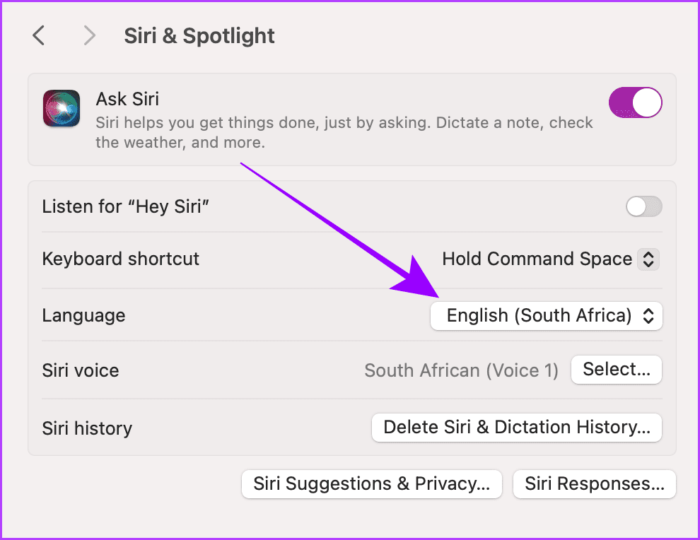 Change Siri Language on Mac