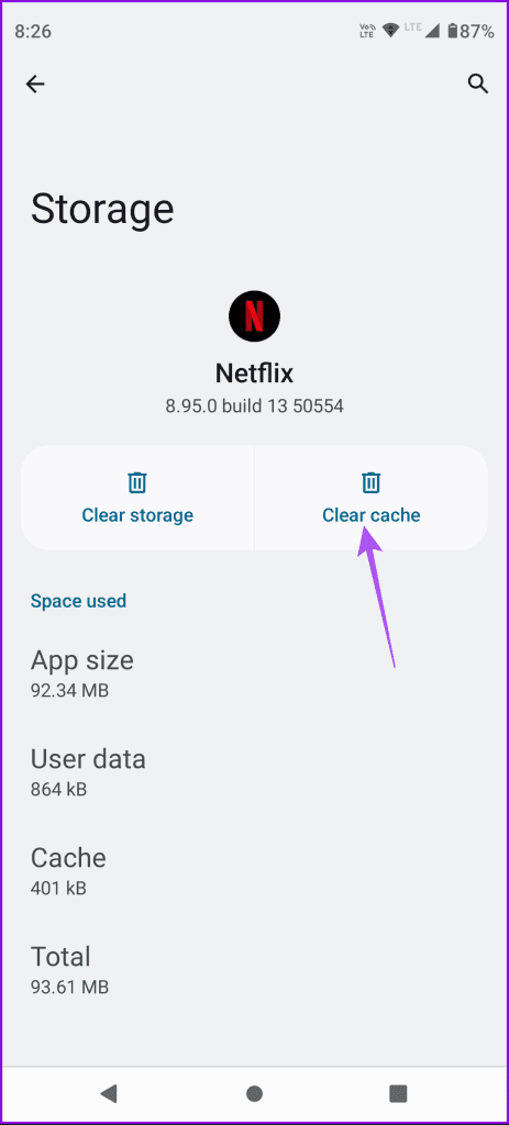 clear cache netflix android
