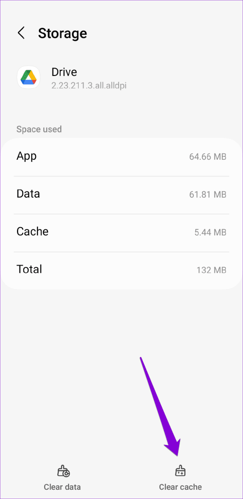 Clear Google Drive Cache on Android