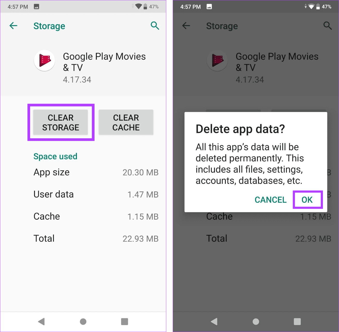 Clear Storage data