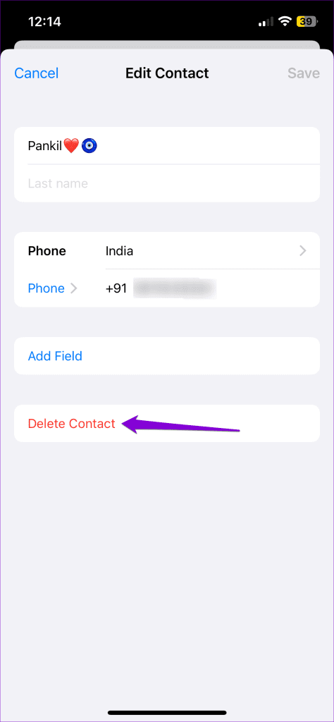 Delete Contacts Using WhatsApp on iPhone