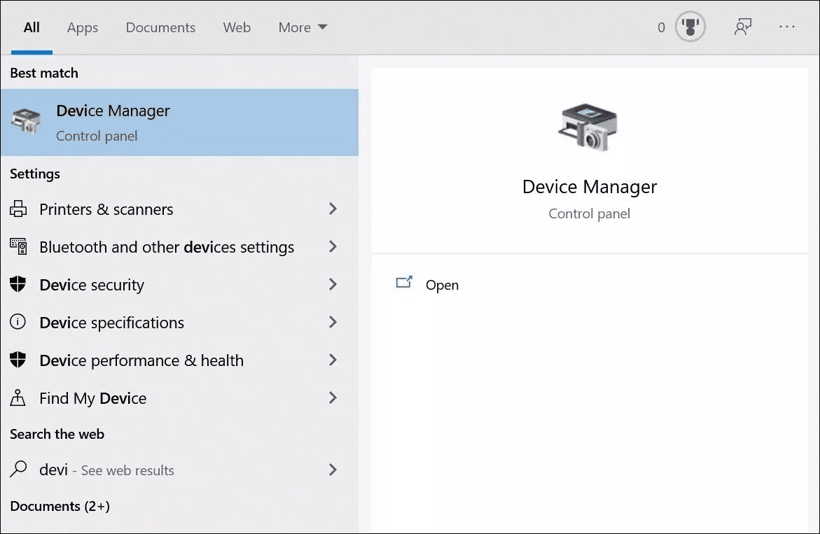 Device manager on windows