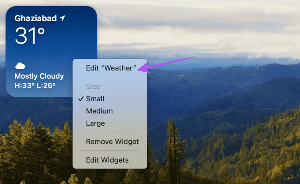 edit weather widget on mac