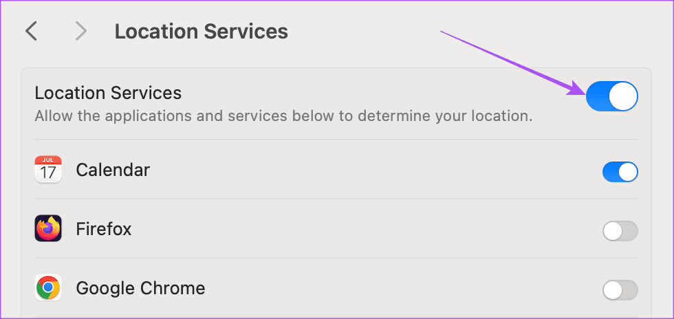 enable location services on mac