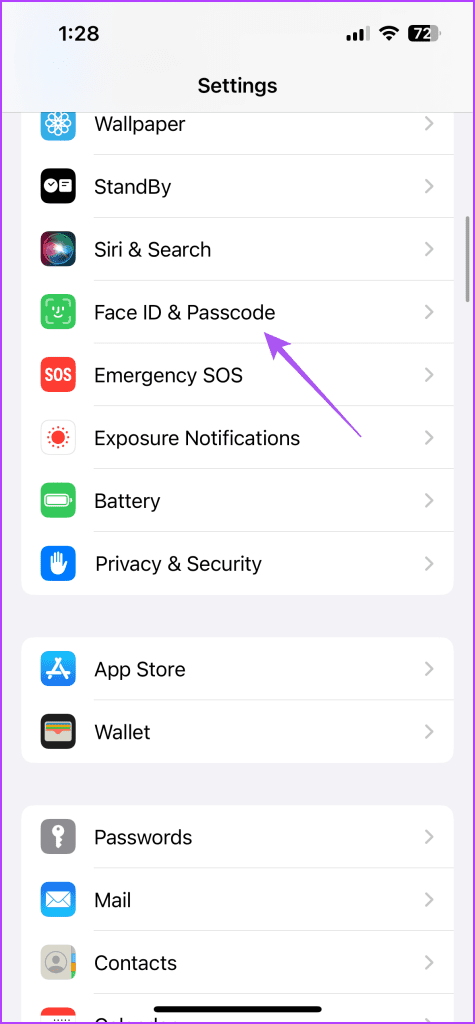 face id and passcode settings iphone 1