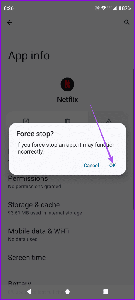 force stop netflix on android