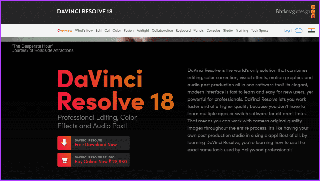 Head to DaVinci Resolve website download and install the fresh software