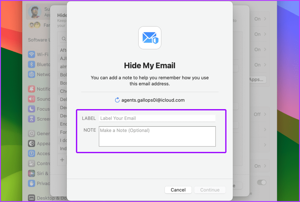 Label Your New Email Alias