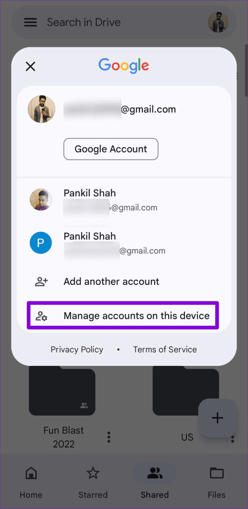 Manage Google Accounts on Android