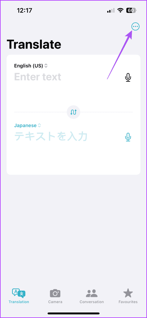 more options translate app iphone