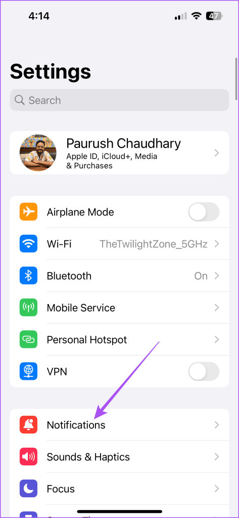 notifications settings iphone
