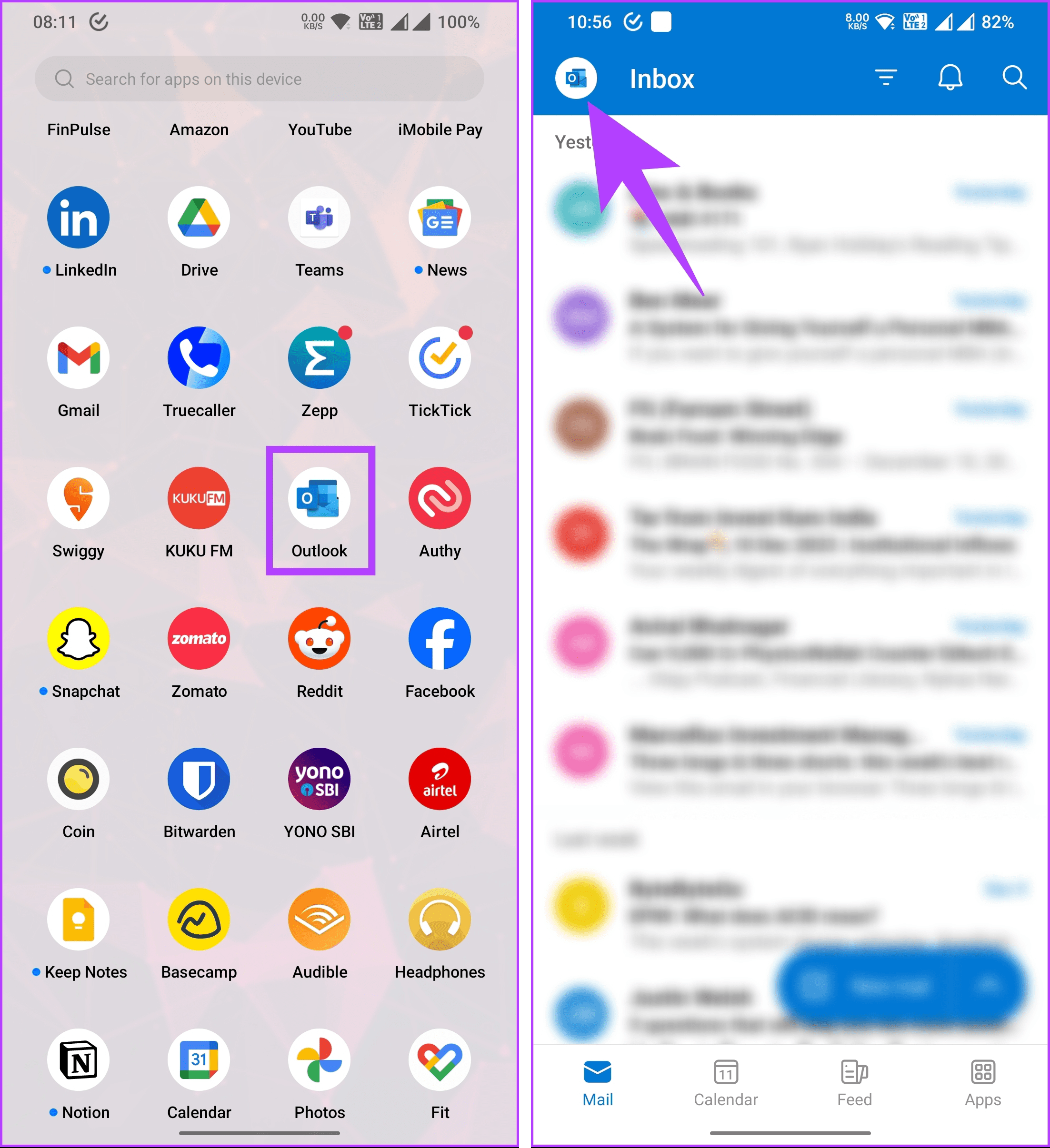 Launch the Microsoft Outlook app