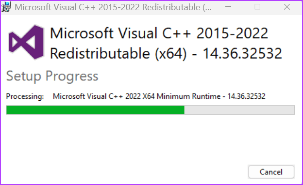 Repair Visual C Redistributable Installation 5