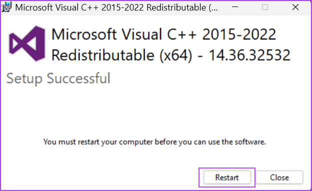 Repair Visual C Redistributable Installation 6