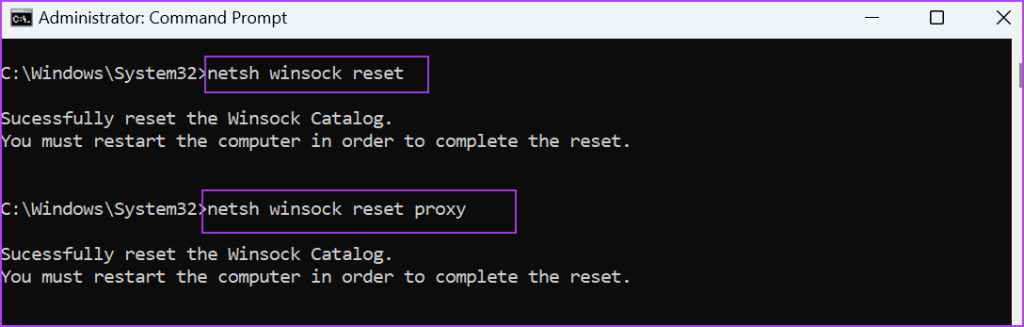 reset winsock and proxy