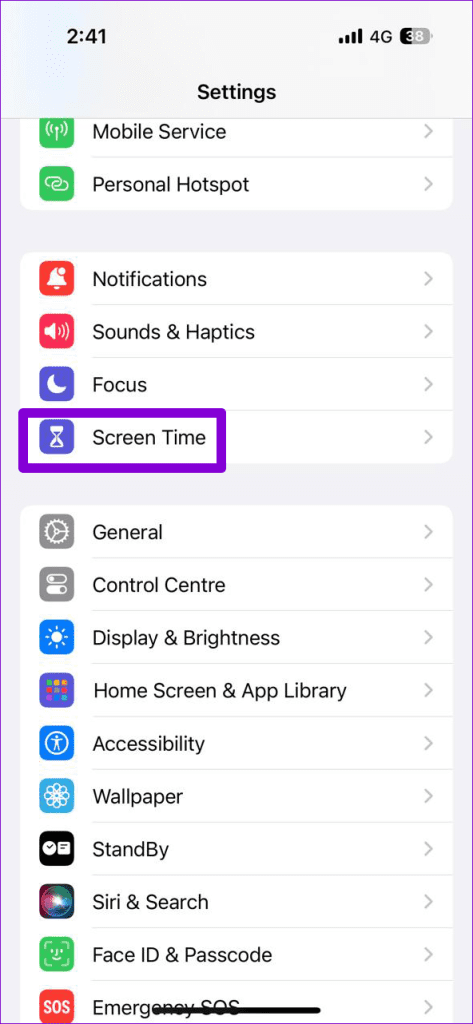 Screen Time on iPhone 4