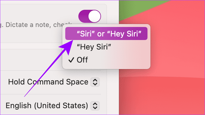 Select Wake word for Siri on Mac