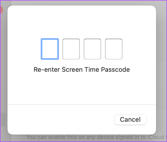 Re-enter the Screen Time Passcode