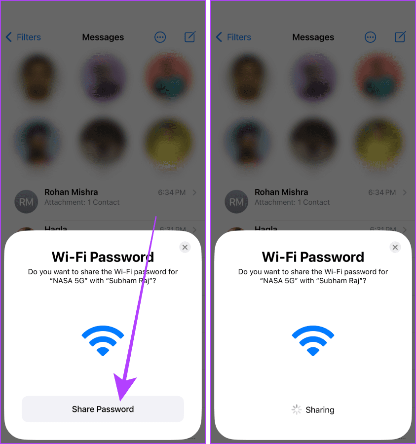 Share Wifi Password from iPhone to Mac