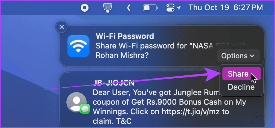 Share Wifi Password from Mac to iPhone