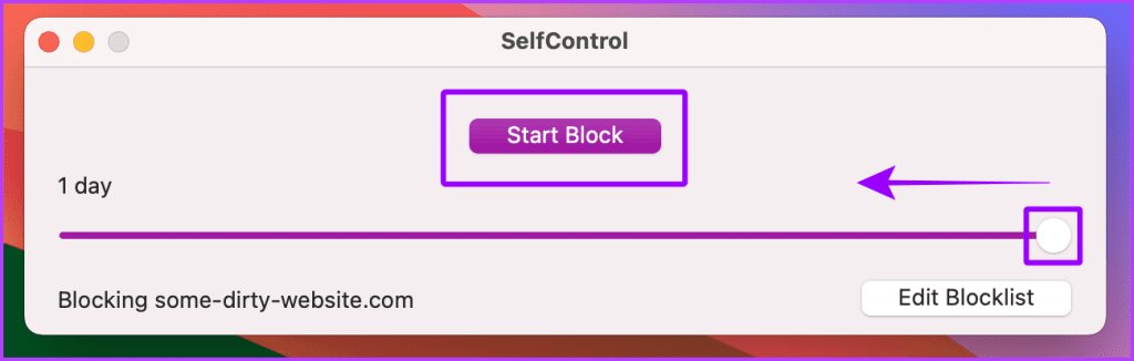 Start Blocking Website using SelfControl on Mac 1