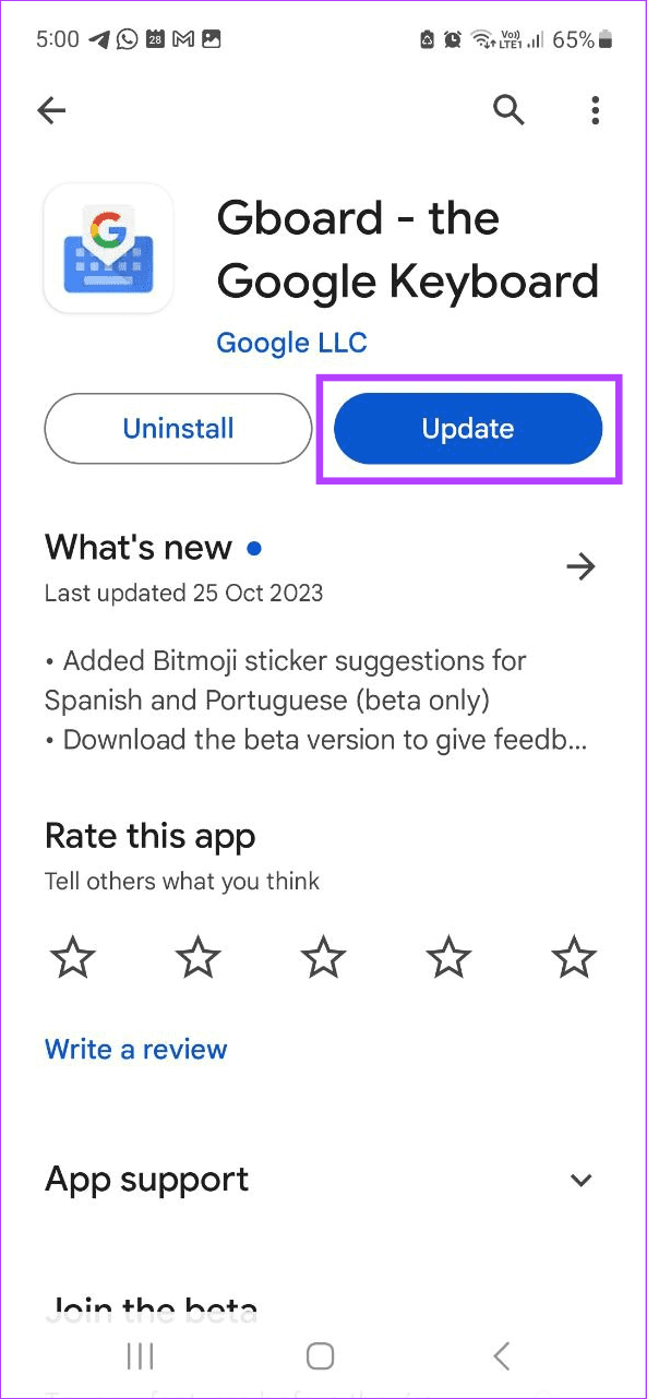 Tap on Update 