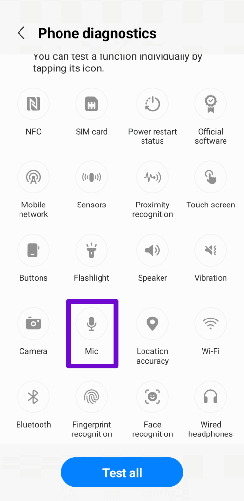 Test Microphone on Samsung Galaxy Phone