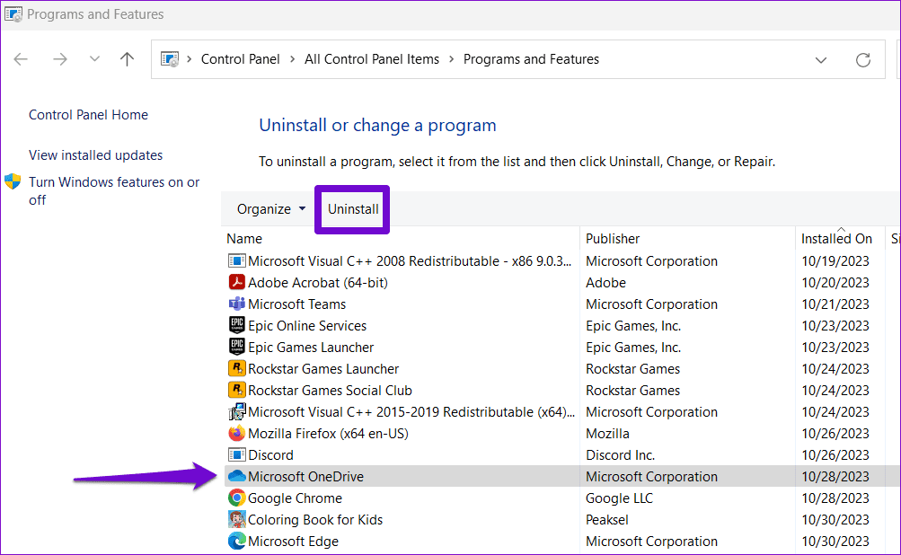 Uninstall OneDrive From Windows