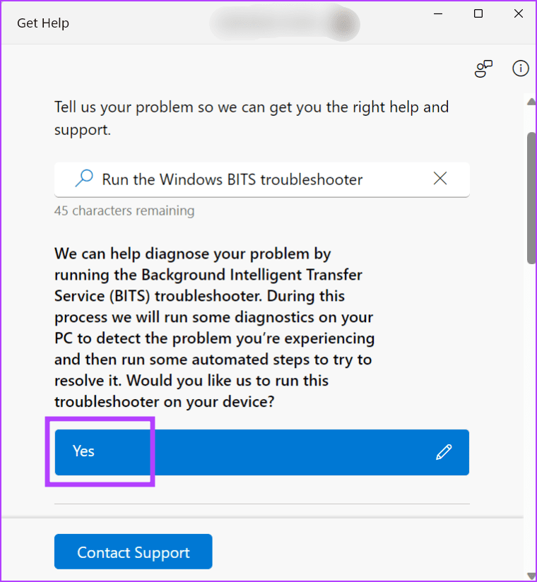 Use the Background Intelligent Transfer Service Troubleshooter 3